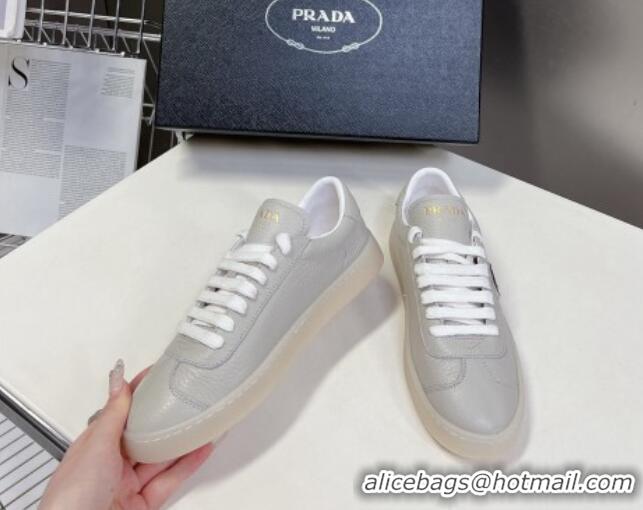 Hot Style Prada Downtown Nappa Leather Sneakers Grey 430076