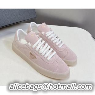 Sophisticated Prada Downtown Suede Sneakers Pink 430077