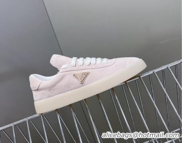 Sophisticated Prada Downtown Suede Sneakers Pink 430077