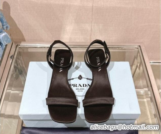 Shop Cheap Prada Satin Heel Sandals 3.5cm Black 430083