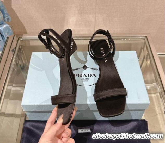 Shop Cheap Prada Satin Heel Sandals 3.5cm Black 430083