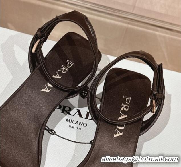 Shop Cheap Prada Satin Heel Sandals 3.5cm Black 430083