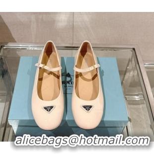 Best Grade Prada Patent Leather ballerinas Flat Pale Nude 430088