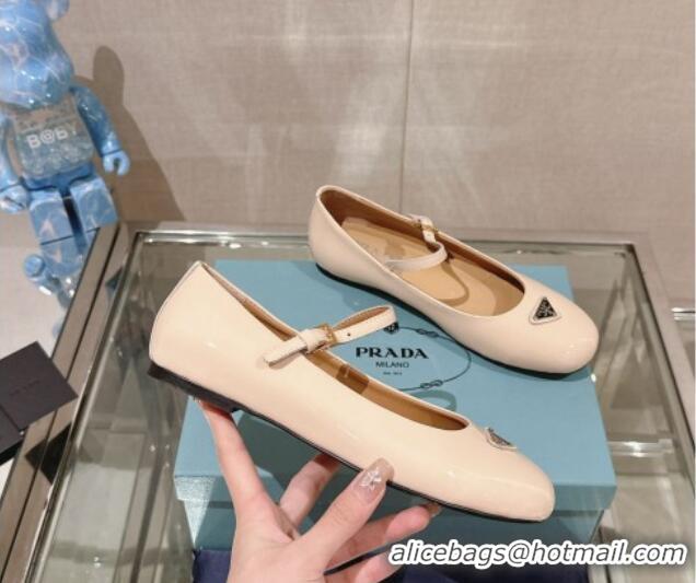 Best Grade Prada Patent Leather ballerinas Flat Pale Nude 430088