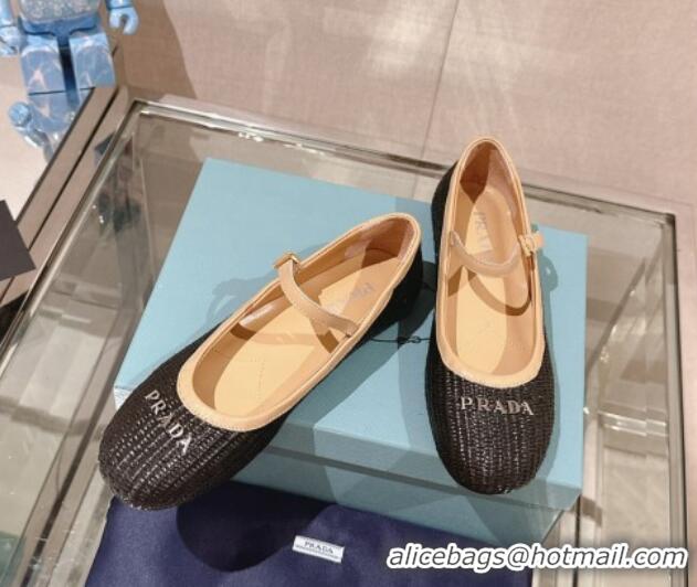 Purchase Prada Crochet ballerinas Flat Black 430090