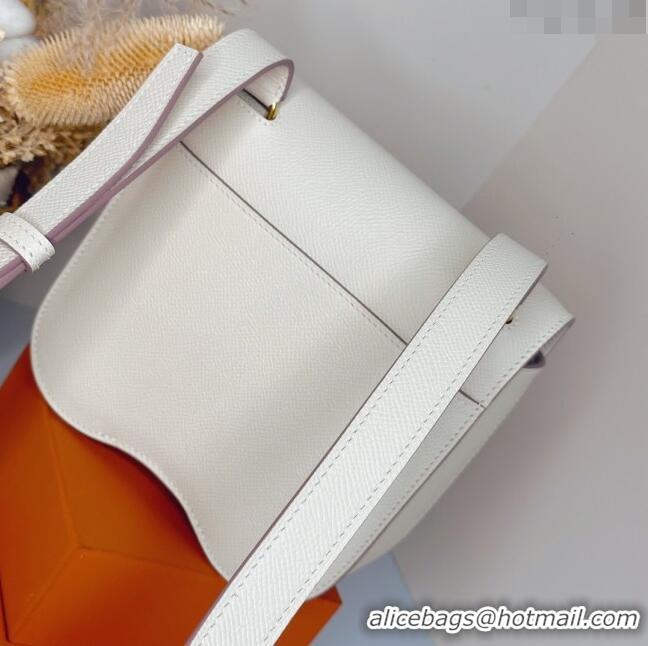 Promotional Hermès Della Cavalleria Mini Bag in Epsom Leather 3005 White/Gold 2024 (Half Handmade)