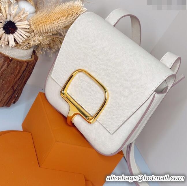 Promotional Hermès Della Cavalleria Mini Bag in Epsom Leather 3005 White/Gold 2024 (Half Handmade)