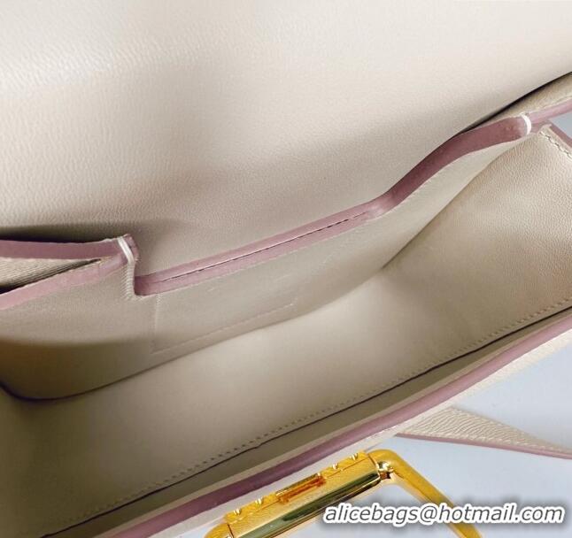 Promotional Hermès Della Cavalleria Mini Bag in Epsom Leather 3005 White/Gold 2024 (Half Handmade)