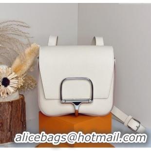 Inexpensive Hermes Della Cavalleria Mini Bag in Epsom Leather 3005 White/Silver 2024 (Half Handmade)