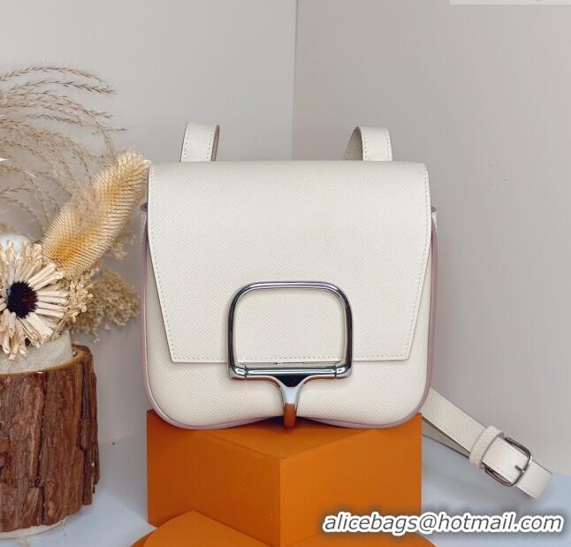 Inexpensive Hermes Della Cavalleria Mini Bag in Epsom Leather 3005 White/Silver 2024 (Half Handmade)