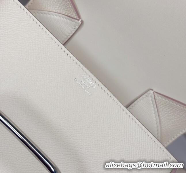 Inexpensive Hermes Della Cavalleria Mini Bag in Epsom Leather 3005 White/Silver 2024 (Half Handmade)