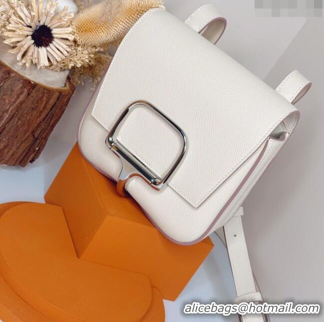 Inexpensive Hermes Della Cavalleria Mini Bag in Epsom Leather 3005 White/Silver 2024 (Half Handmade)