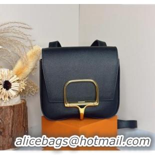 Super Quality Hermes Della Cavalleria Mini Bag in Epsom Leather 3005 Black/Gold 2024 (Half Handmade) 