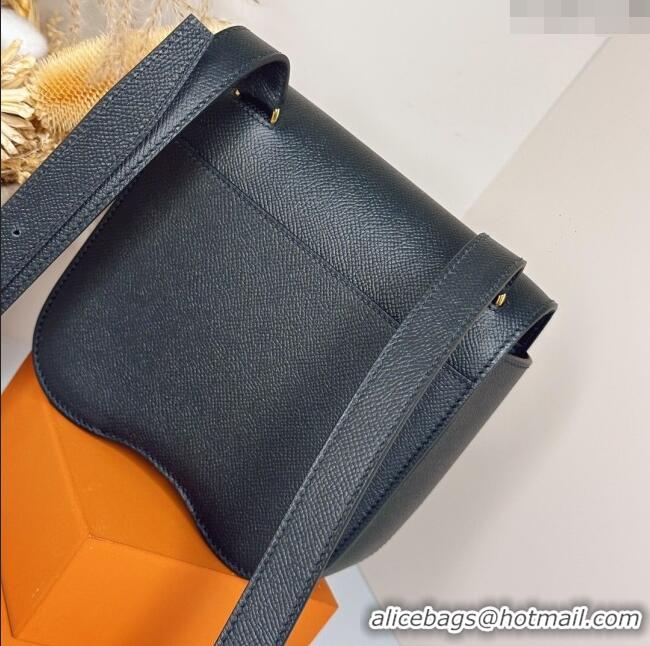 Super Quality Hermes Della Cavalleria Mini Bag in Epsom Leather 3005 Black/Gold 2024 (Half Handmade) 