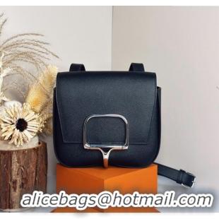 Well Crafted Hermes Della Cavalleria Mini Bag in Epsom Leather 3005 Black/Silver 2024 (Half Handmade)