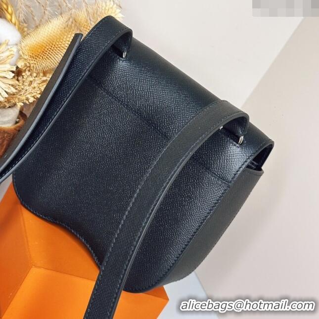 Well Crafted Hermes Della Cavalleria Mini Bag in Epsom Leather 3005 Black/Silver 2024 (Half Handmade)