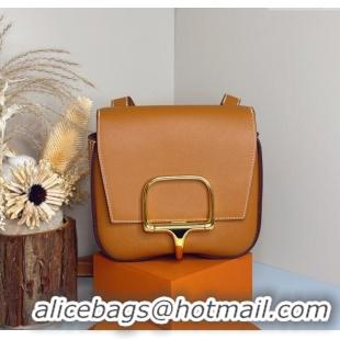 Grade Product Hermes Della Cavalleria Mini Bag in Epsom Leather 3005 Brown/Gold 2024 (Half Handmade) 