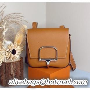 Most Popular Hermes Della Cavalleria Mini Bag in Epsom Leather 3005 Brown/Silver 2024 (Half Handmade)