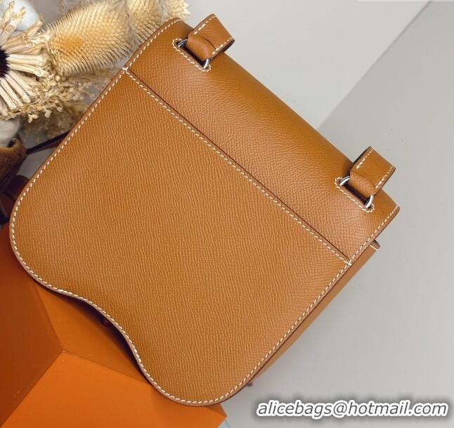 Most Popular Hermes Della Cavalleria Mini Bag in Epsom Leather 3005 Brown/Silver 2024 (Half Handmade)