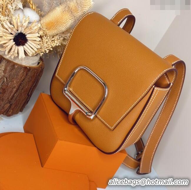 Most Popular Hermes Della Cavalleria Mini Bag in Epsom Leather 3005 Brown/Silver 2024 (Half Handmade)