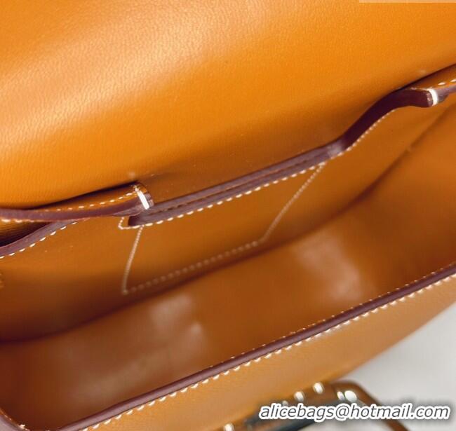 Most Popular Hermes Della Cavalleria Mini Bag in Epsom Leather 3005 Brown/Silver 2024 (Half Handmade)