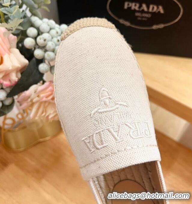 Purchase Prada Canvas Espadrilles Flat White 611072