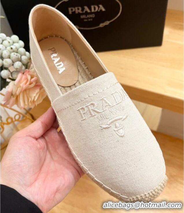 Purchase Prada Canvas Espadrilles Flat White 611072