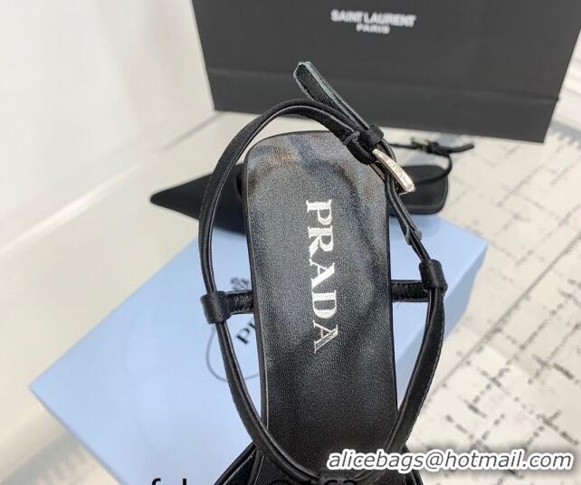 Most Popular Prada Satin Slingback Pumps 3.5cm Black 611086