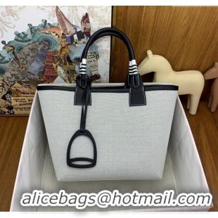 Hot Style Hermès Steeple 25 Bag in Plume Canvas and Swift Calfskin H73003 Black 2024 (Top Quality)