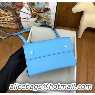 Top Quality Hermes Snap Wallet in Epsom Leather H3121 Candy Blue/Blue 2024(Half Handmade) 