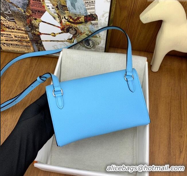 Top Quality Hermes Snap Wallet in Epsom Leather H3121 Candy Blue/Blue 2024(Half Handmade) 