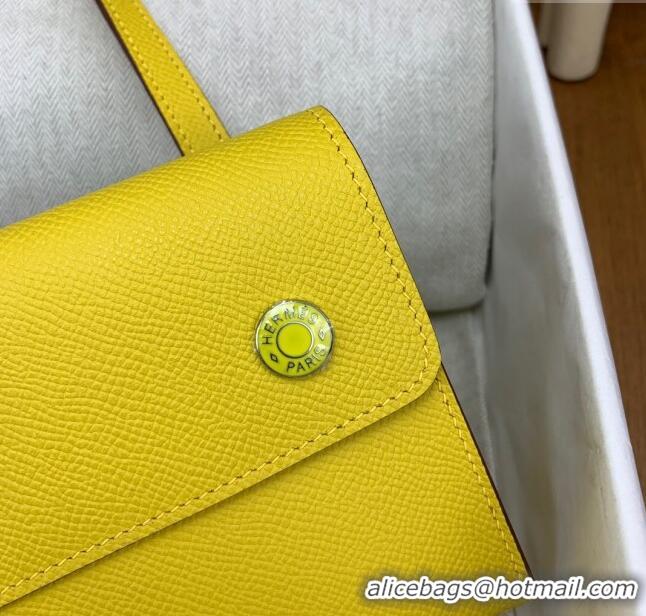 Discount Classic Hermes Snap Wallet in Epsom Leather H3121 Yellow 2024 (Half Handmade)