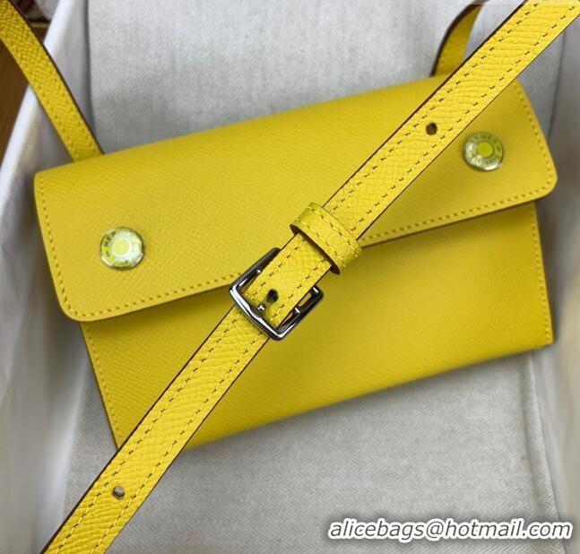 Discount Classic Hermes Snap Wallet in Epsom Leather H3121 Yellow 2024 (Half Handmade)