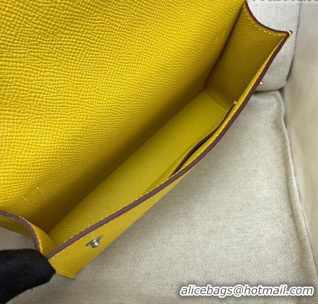 Discount Classic Hermes Snap Wallet in Epsom Leather H3121 Yellow 2024 (Half Handmade)