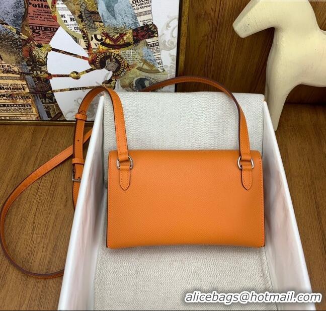 New Product Hermes Snap Wallet in Epsom Leather H3121 Orange 2024 (Half Handmade)