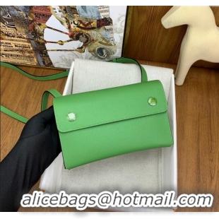 Luxury Cheap Hermes Snap Wallet in Epsom Leather H3121 Green 2024 (Half Handmade)