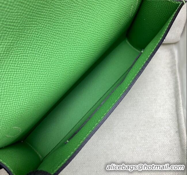 Luxury Cheap Hermes Snap Wallet in Epsom Leather H3121 Green 2024 (Half Handmade)