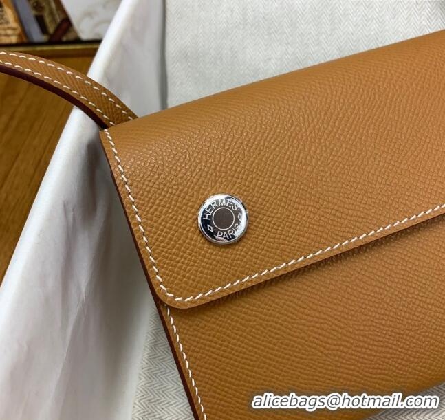 Sophisticated Hermes Snap Wallet in Epsom Leather H3121 Brown 2024 (Half Handmade)