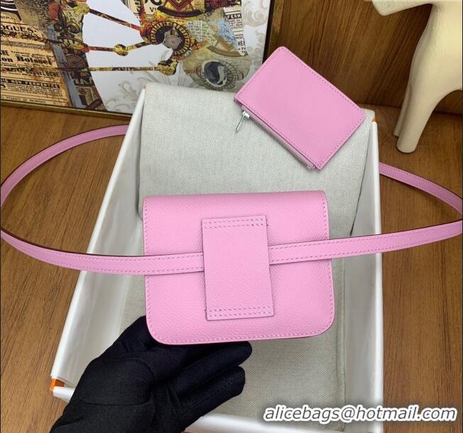 Inexpensive Hermes Constance Slim Wallet with Leather Strap in Epsom Leather H0112 Malva Violet/Silver 2024 (Half Handma