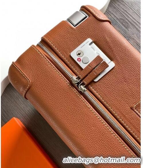 Market Sells Hermes R.M.S Cabin Suitcase Luggage Travel bag 55cm in Printed Canvas and Leather H2053 Brown/Orange 2024