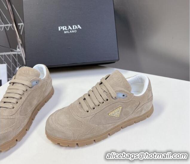 Low Cost Prada Faded suede sneakers Beige 719128