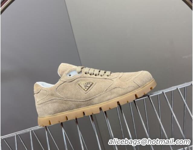 Low Cost Prada Faded suede sneakers Beige 719128