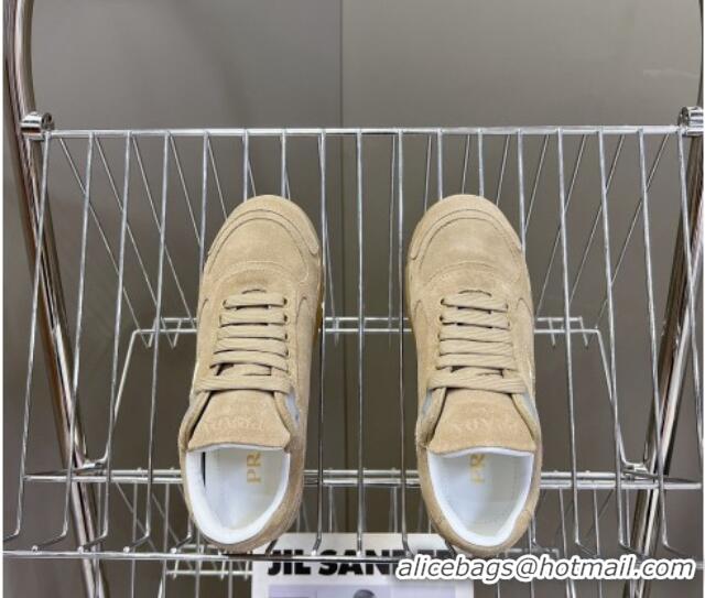 Low Cost Prada Faded suede sneakers Beige 719128