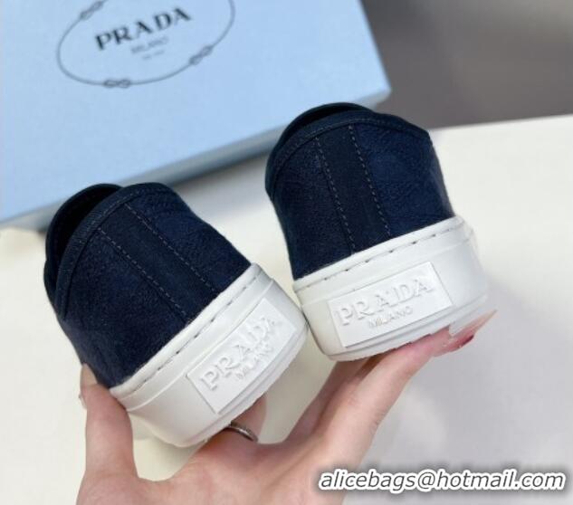 Good Quality Prada Fabric Triangle logo sneakers Dark Blue 719130