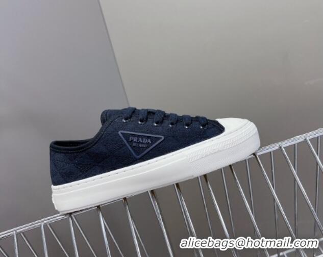 Good Quality Prada Fabric Triangle logo sneakers Dark Blue 719130