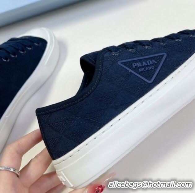 Good Quality Prada Fabric Triangle logo sneakers Dark Blue 719130