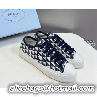 Lowest Price Prada Fabric Triangle logo sneakers Navy Blue 719132