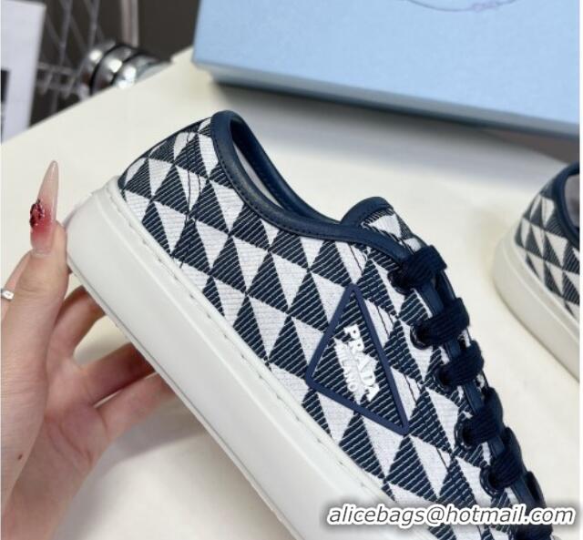 Lowest Price Prada Fabric Triangle logo sneakers Navy Blue 719132