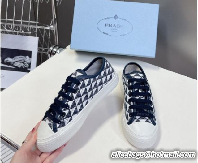 Lowest Price Prada Fabric Triangle logo sneakers Navy Blue 719132