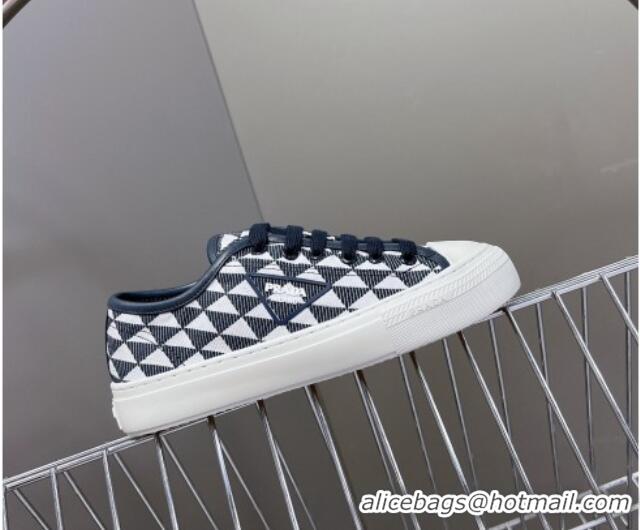 Lowest Price Prada Fabric Triangle logo sneakers Navy Blue 719132